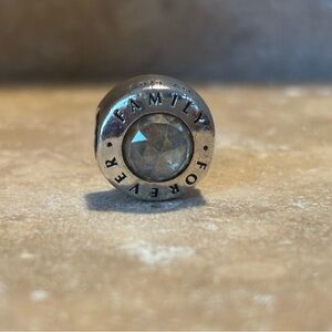 .925 sterling silver Family Forever Pandora charm with Gemstone (rare)